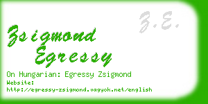 zsigmond egressy business card